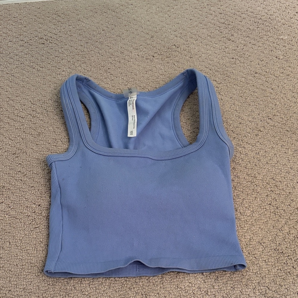 Ina Light Blue Ribbed Top
